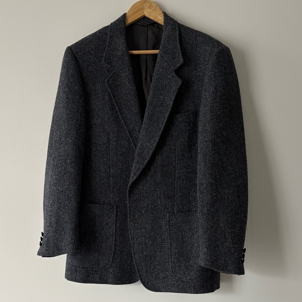 Harris Tweed Classic Grey Tweed Men's Blazer, Size 42R